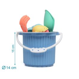 KioKids Set De Cubo De Playa Azul Para Bebés Con 7 Piezas En Polipropileno Y Trigo