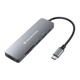 Conceptronic Donn 6-In-1 Multifunctional USB Hub Adapter, Hdmi, USB-C