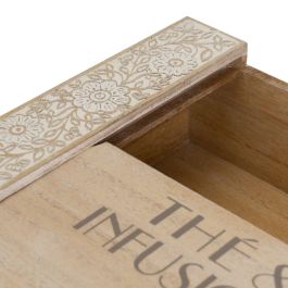 Caja para Infusiones Blanco Natural Madera MDF 24 x 16 x 7,5 cm