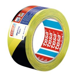 Tesa 60760 Cinta de balizar adhesiva negro/amarillo 33m x 50mm