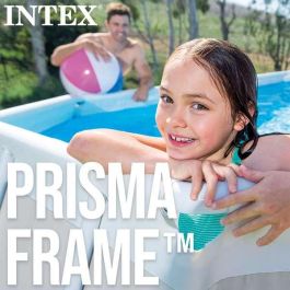 Intex Piscina Prism Frame Rectangular 400x200x122cm con Bomba de Filtro para Niños +6 Años