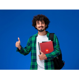 Antartik Cuaderno espiral micro A4 tapa forrada 80 hojas 90 gr cuadro 5mm banda 4 taladros frambuesa