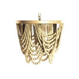 DKD Home Decor Lámpara de Techo Tradicional Hecha a Mano con Bolas, Metal y MDF, Bombilla E27, 35x35x95 cm
