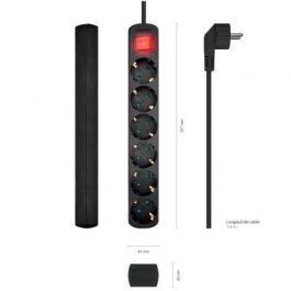 Aisens Regleta de enchufes con 6 tomas, interruptor, cable 1.4M, Negro Aisens Regleta de enchufes con 6 tomas, interruptor, cable 1.4M, Negro