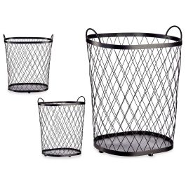 Cesto Metálico Negro con Asas Giftdecor 31 x 54 x 46 cm - 40 litros (4 Unidades) Precio: 90.79000018. SKU: S3609025