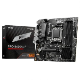 MSI 911-7E27-001 PRO B650M-P Placa Base mATX AMD AM5, Chipset B650, 4x DDR5 192GB, HDMI+DP+VGA, 7x USB 3.2