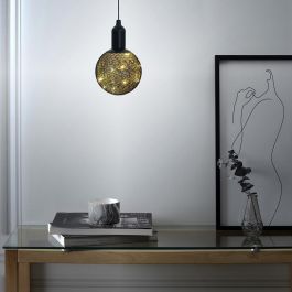 Home Deco Factory Bola Led Colgar Negro Diámetro 15 cm con Cable 1,15 m