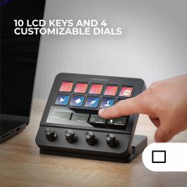 Mars Gaming Control Deck Pro MSDPRO para Streaming y Creación de Contenido, con Teclas LCD Personalizables, Diales Multifunción y Pantalla Táctil