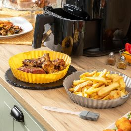 Pack Cestas de Silicona con Pincel para Freidoras de Aire y Freidora de Aire con Grill, Accesorios y Recetario InnovaGoods