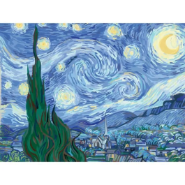 Ravensburger 23518 CreArt Pintura por Números Gran Formato 30x40 cm Van Gogh La Noche Estrellada para 14 años