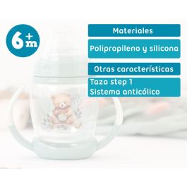 KioKids Taza de Aprendizaje Step 1 Oso Sage +6 meses Colección Honey Antiderrames
