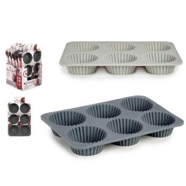 Molde de Silicona para 6 Magdalenas Kinvara 25.5x17.5x3 cm (12 Unidades)