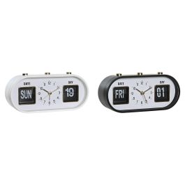 Reloj Despertador Basicos DKD Home Decor Blanco Negro 6 x 9.5 x 20 cm (2 Unidades)