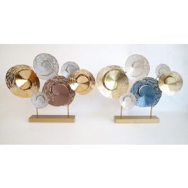 DKD Home Decor Decoración Abstracta Moderna Metal Azul Dorado Marrón 9 x 51 x 65.4 cm (2 Unidades) Precio: 52.5000003. SKU: S3018747