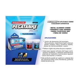 Pegatanke Pegamento Epóxico Bicomponente Blanco 44ml - Alta Resistencia, Pega Bajo Agua