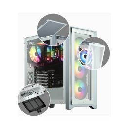 Corsair 4000X RGB Torre Midi ATX Blanca para PC Gaming con Ventana de Cristal Templado