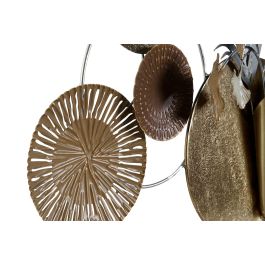 DKD Home Decor Decoracion Pared Dorado Cobrizo Metal Circulos 8.3 x 49 x 90 cm