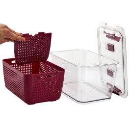 Cook Concept Hermético Nevera con 2 Compartimentos y Cesta Ventilada Coup De Fraiche 28.5x18.5x15.5 cm