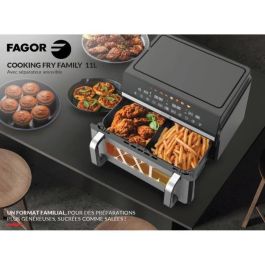 Fagor Modelo FG10AF Freidora sin aceite Airfryer 11L con doble depósito 5.5L y divisor extraíble, 2200W Fagor Modelo FG10AF Freidora sin aceite Airfryer 11L con doble depósito 5.5L y divisor extraíble, 2200W