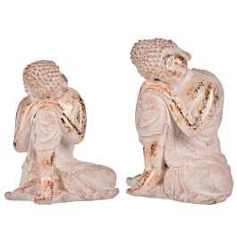 Ibergarden Buda Poliresina Sentado Cabeza Lado Izquierdo Blanco y Oro 23 x 33 x 26 cm (Set de 2) Precio: 50.49999977. SKU: S3610548