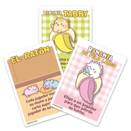 SD GAMES Juego de Cartas Bananya Español, +8 años, 2-4 jugadores, Colecciona gatos en un plátano, Partidas de 20-30 minutos