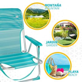 Silla de Playa Aktive Turquesa 44 x 72 x 35 cm Aluminio Plegable (4 Unidades)