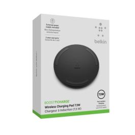 Belkin WIA001VFBK Cargador inalámbrico Boost Charge Smartphone, Carga rápida Quick Charge 3.0, Interior, Negro