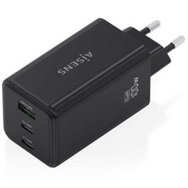 Aisens ASCH-100W3P052-BK Cargador de Pared GaN 100W, 2x USB-C PD 3.0/QC 5.0, 1x USB-A QC 3.0 para Portátiles/Móviles/Tablets Negro