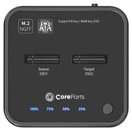 CoreParts USB3.2 Type C (10Gbps) SATA M.2 SSD cloner, Docking Station for M.2 SATA to M.2 SATA with Clone Function- Box includes USB-C Cable, Power Supply and user manual CoreParts USB3.2 Type C (10Gbps) SATA M.2 SSD cloner, Docking Station for M.2 SATA to M.2 SATA with Clone Function- Box includes USB-C Cable, Power Supply and user manual