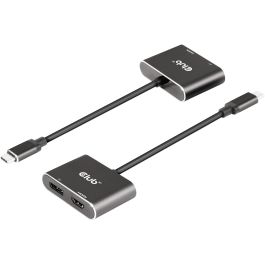 Club3D CSV-1552 MST-Hub USB 3.2 Tipo C a DisplayPort/HDMI 4K 60Hz - Adaptador Multi Stream Transport Negro