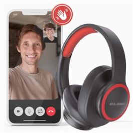 Elbe ABT-B26-N Auriculares de Diadema Bluetooth Plegable con Micrófono, Radio FM y Cable Aux-in, Negro/Rojo Elbe ABT-B26-N Auriculares de Diadema Bluetooth Plegable con Micrófono, Radio FM y Cable Aux-in, Negro/Rojo