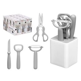 Kinvara Set 5 Piezas Utensilios Cocina Gris Plástico y Metal Incluye Tijeras, Cuchillo, Pelador, Abridor Botella y Base Precio: 107.8715. SKU: B142VLRGWT