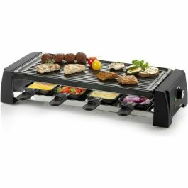 Domo DO9189G Raclette 8 personas 1200W, parrilla y piedra natural pulida, antiadherente, termostato ajustable - Negro Precio: 65.49999951. SKU: B19D8P3SVS