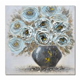 DKD Home Decor Cuadro hecho a mano Diseño Florero Azul Celeste Gris 60x60 cm en Lienzo y MDF, Set de 2 Unidades Precio: 24.19758. SKU: B1G6WJHZXK