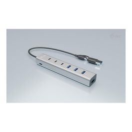 i-tec Charging Metal Hub USB-C/USB-A de 7 Puertos - Hub de Carga con 3 Puertos USB-C y 4 USB-A, Alimentación 12V/3A, Carcasa de Aluminio, Plug & Play