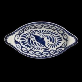 PUEBLA Fuente Oval con Orejas, Azul, 25x13 cm (Set de 12) Precio: 43.439. SKU: B1D3E6T88D