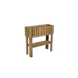EKJU Huerto elevado con repisa en pino FSC teñido de marrón - 39 L - 78 x 29 x 79 cm Precio: 65.49999951. SKU: B1KHFP9AQ2