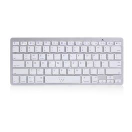 Ewent EW3161 teclado Bluetooth QWERTY Español Plata, Blanco