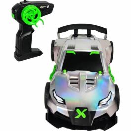 Exost EXO3700224540227 Coche Teledirigido 1:14, 15 km/h, Metal cromado, 31.5 cm, Plateado y verde, para +5 años