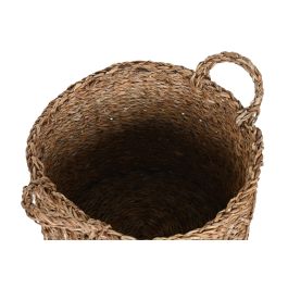 DKD Home Decor Cesta de Seagrass Natural Set de 3 Piezas Hecha a Mano 36 x 36 x 32 cm