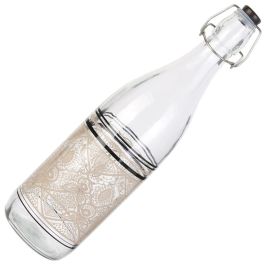 Home Deco Factory Botella de Vidrio 1 L Mirage Colección Decorada con Cierre Mecánico