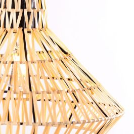 Lámpara Colgante Decorativa Alec, Ratán Natural Beige con Cable Negro, Estilo Mediterráneo para Luz Ambiental Exótica - SKD-P-2006