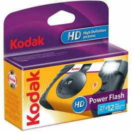 Kodak Power Flash Cámara Desechable ISO 800 con Flash Incorporado, 27 Fotos en Color, Película 35mm