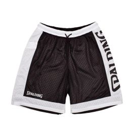 Pantalones Cortos de Baloncesto para Hombre Spalding Blanco Negro Reversible