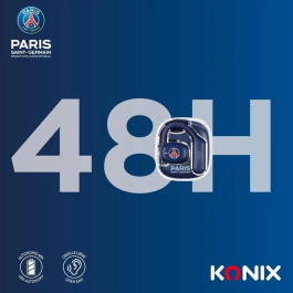 Konix Auriculares Deportivos Inalámbricos PSG Bluetooth 5.3 - Transductores 16.2 mm, 12 Horas Batería, Alcance 10 m, Azul - Ref. KON3328170300162