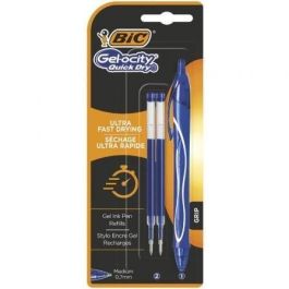 Bolígrafos de Tinta de Gel Retráctil Bic Gelocity Quick Dry 951757/ 1 unidades/ 2 recambios/ Azul Precio: 9.5000004. SKU: B1FYTXZ9Y2