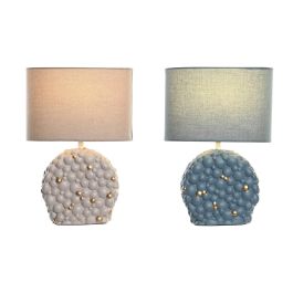 DKD Home Decor Lámpara de Sobremesa Mediterraneo (2 Unidades) Azul Marrón Dorado E27 50W Gres Plafón Tela 34x24x15cm Precio: 39.79000058. SKU: B1KNC2Z7BG