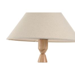 DKD Home Decor Lámpara de Sobremesa Urban Geométrica E27 50W Hevea Lino Marrón Crudo 40x72x40 cm (Pack 2 Unidades)