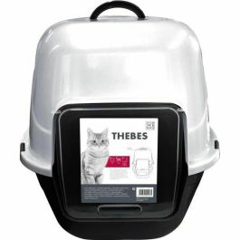 M Pets Arenero Cerrado Thebes para Gatos y Gatitos - 62x53x58 cm - Blanco y Negro