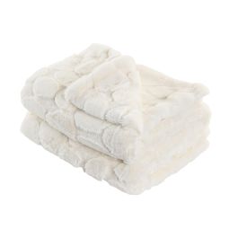 DKD Home Decor Manta de Poliéster 880 gsm Crudo, Estilo Urban para Sofá, 170 x 130 cm (2 Unidades)